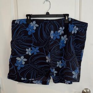 Tommy Bahama Blue Floral Swim Trunks Tropical Design Sz XL